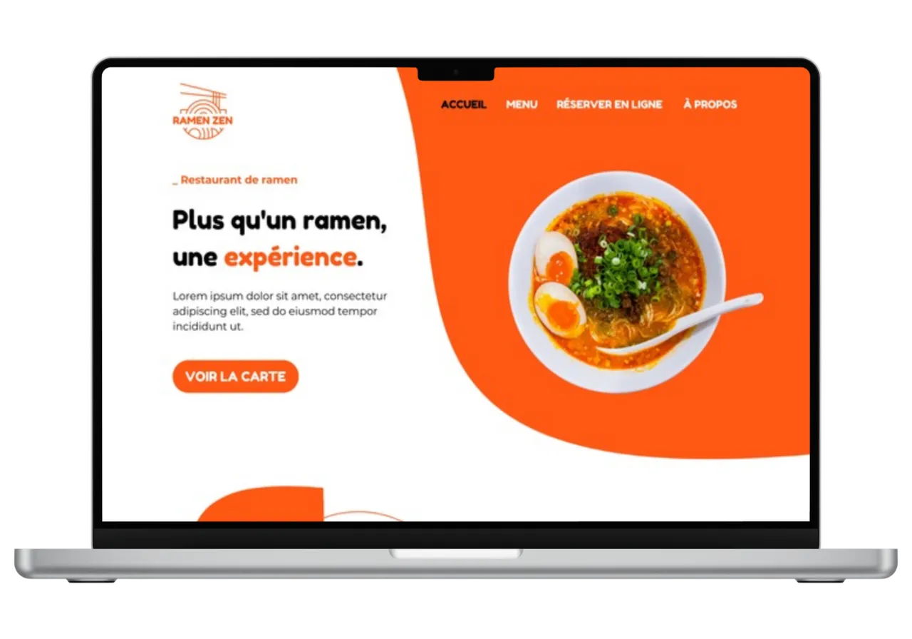 Interface site internet responsive restaurant