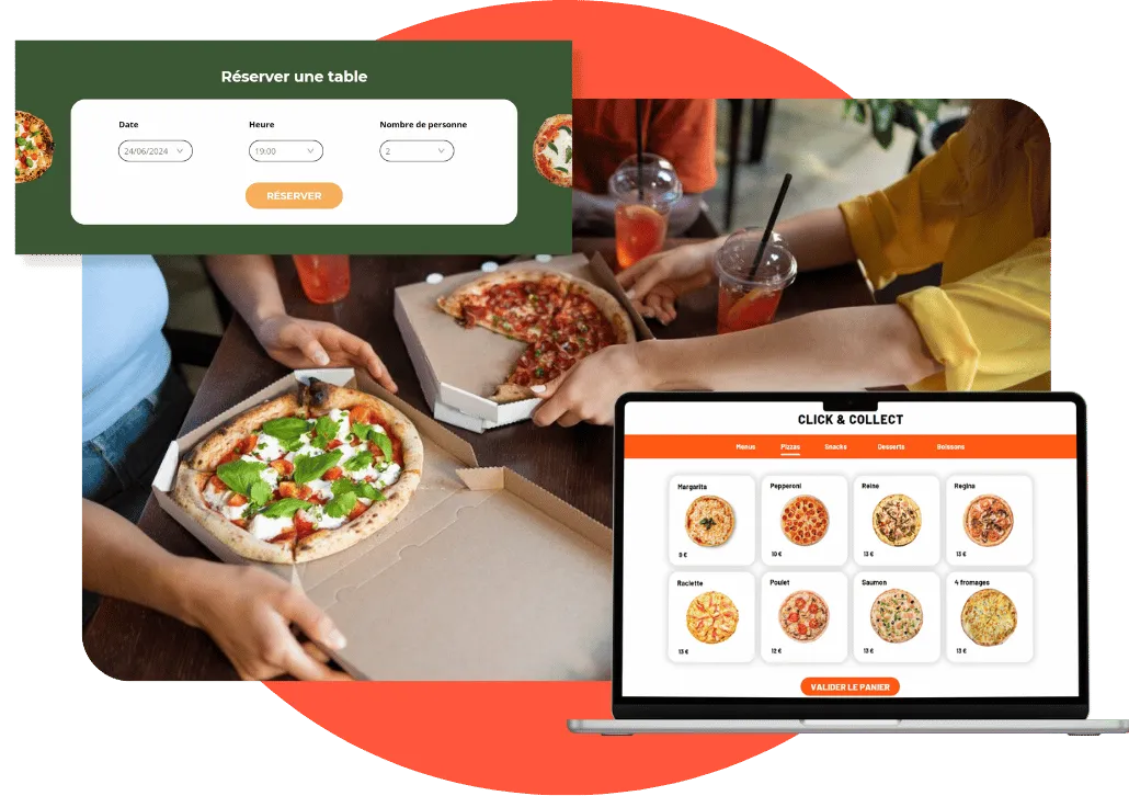 Modules click & collect et réservation en ligne pour pizzeria