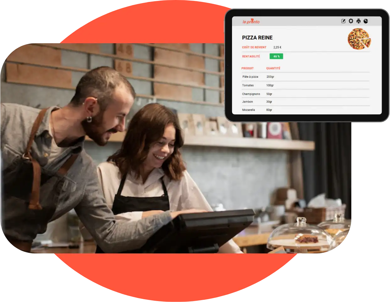 Employé qui vérifie fait ses plats en fonction de ses stocks