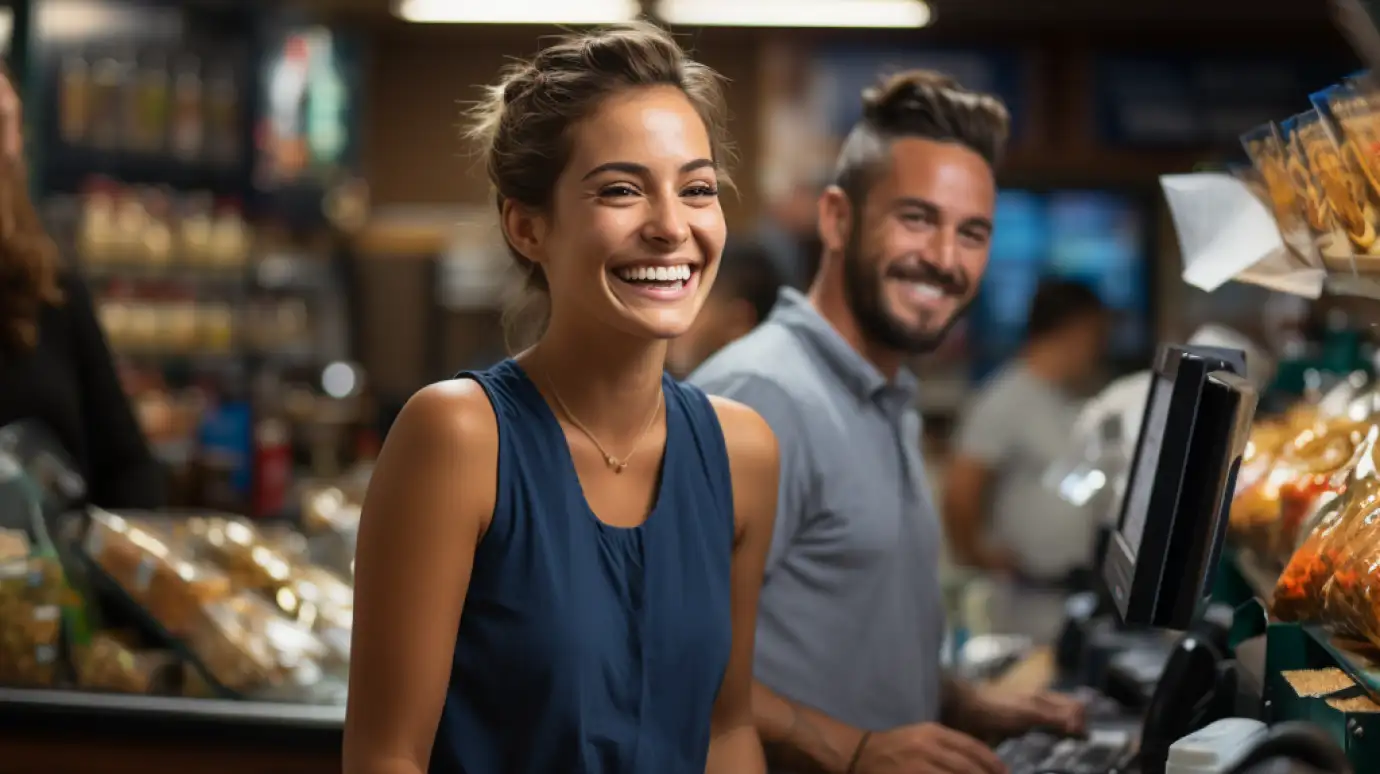 Commerçant heureux Commerçant heureux