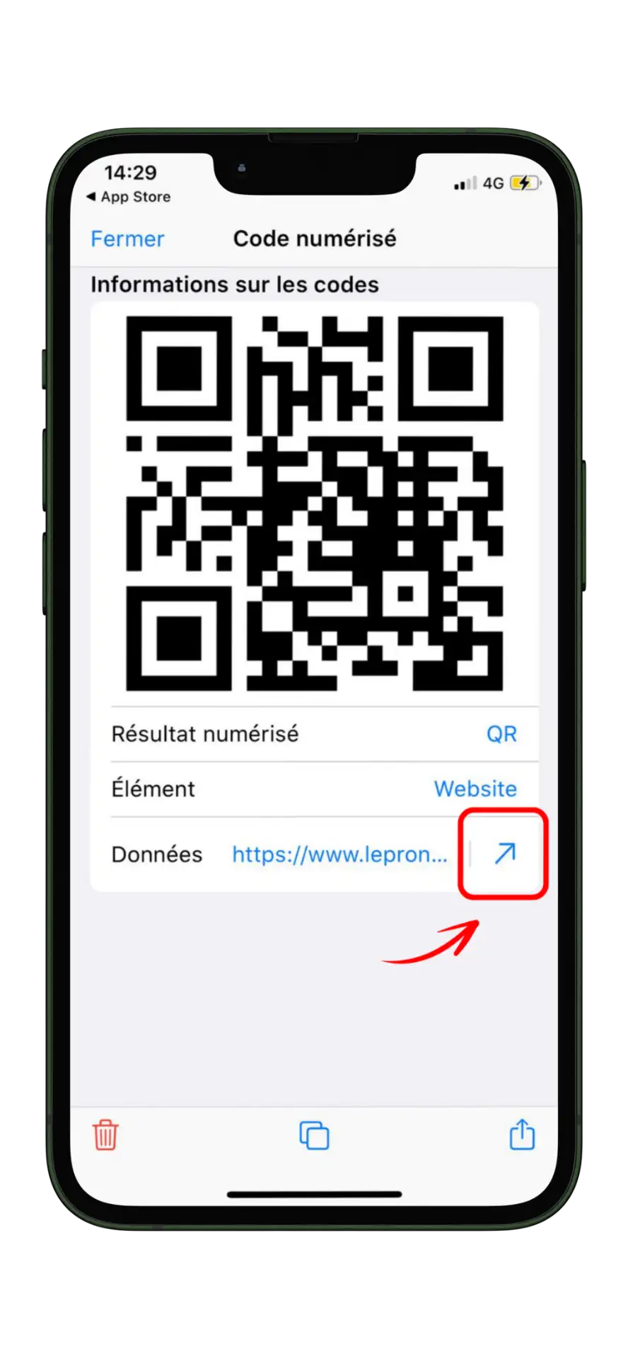 Ouvrir un menu QR code via application dédiée Ouvrir un menu QR code via application dédiée