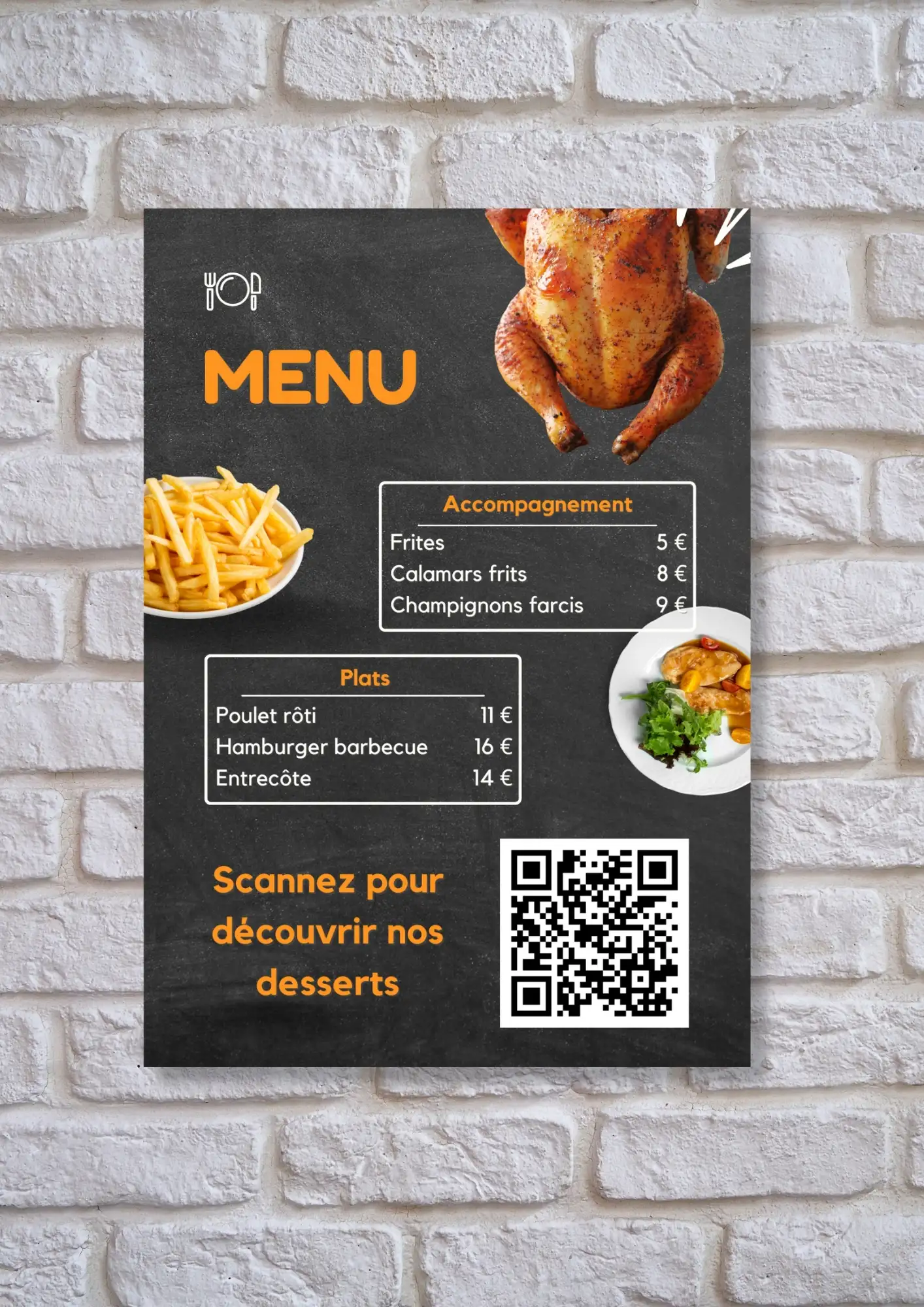 Exemple de QR code sur carte traditionnelle Exemple de QR code sur carte traditionnelle