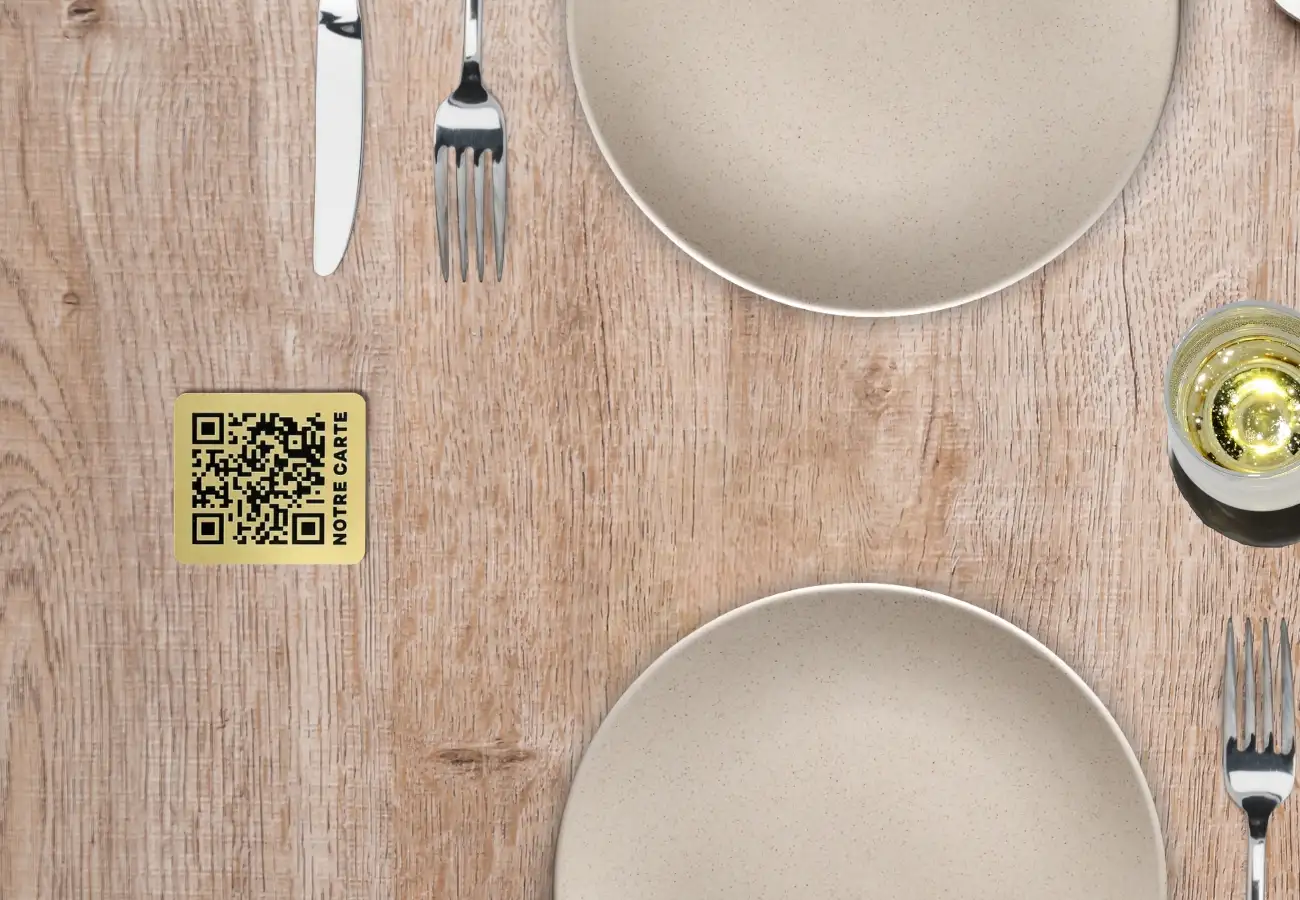 Exemple de QR code sur table Exemple de QR code sur table