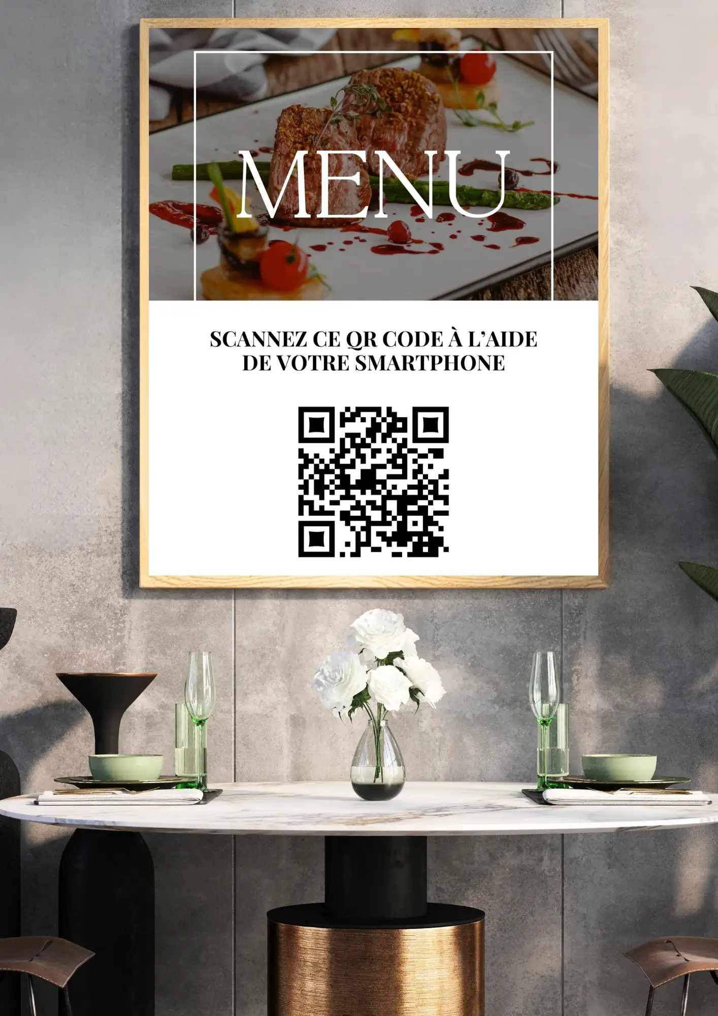 Menu QR code sur flyer Menu QR code sur flyer